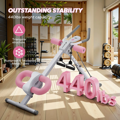 Adjustable Foldable Ab Machine with LCD Display – Core & Abdominal Workout Trainer for Home Gym