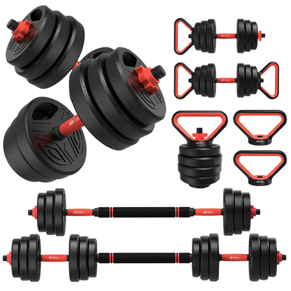 3-in-1 Adjustable Dumbbells & Barbell Set 20KG – Home Gym Weight Training Kit for Full Body Workout