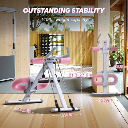Adjustable Foldable Ab Machine with LCD Display – Core & Abdominal Workout Trainer for Home Gym
