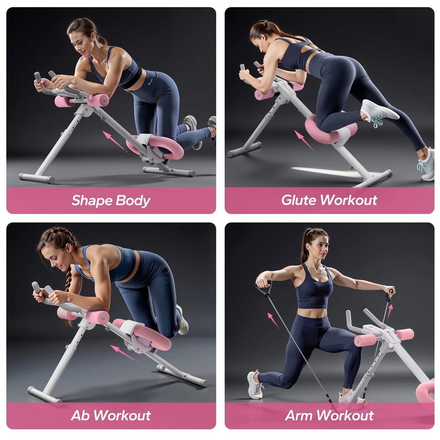Adjustable Foldable Ab Machine with LCD Display – Core & Abdominal Workout Trainer for Home Gym