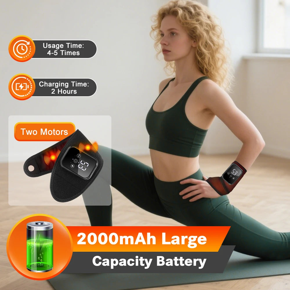 Electric Heating Wrist Massager Brace – Rechargeable Wrist Support Wrap for Carpal Tunnel & Tendon Relief