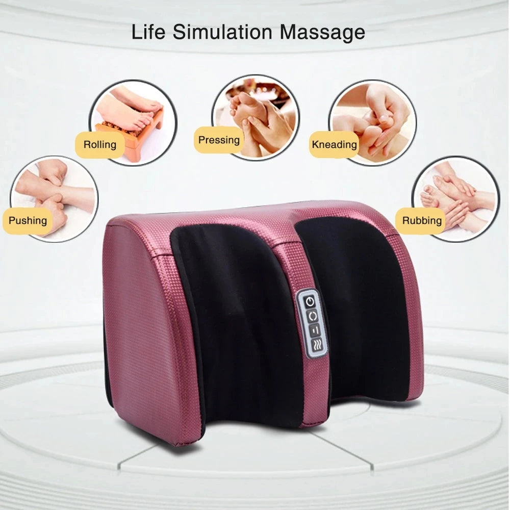 Electric Foot Massager with Heat & Shiatsu Kneading | Deep Tissue Roller for Pain Relief, Calf Massage & Muscle Relaxation