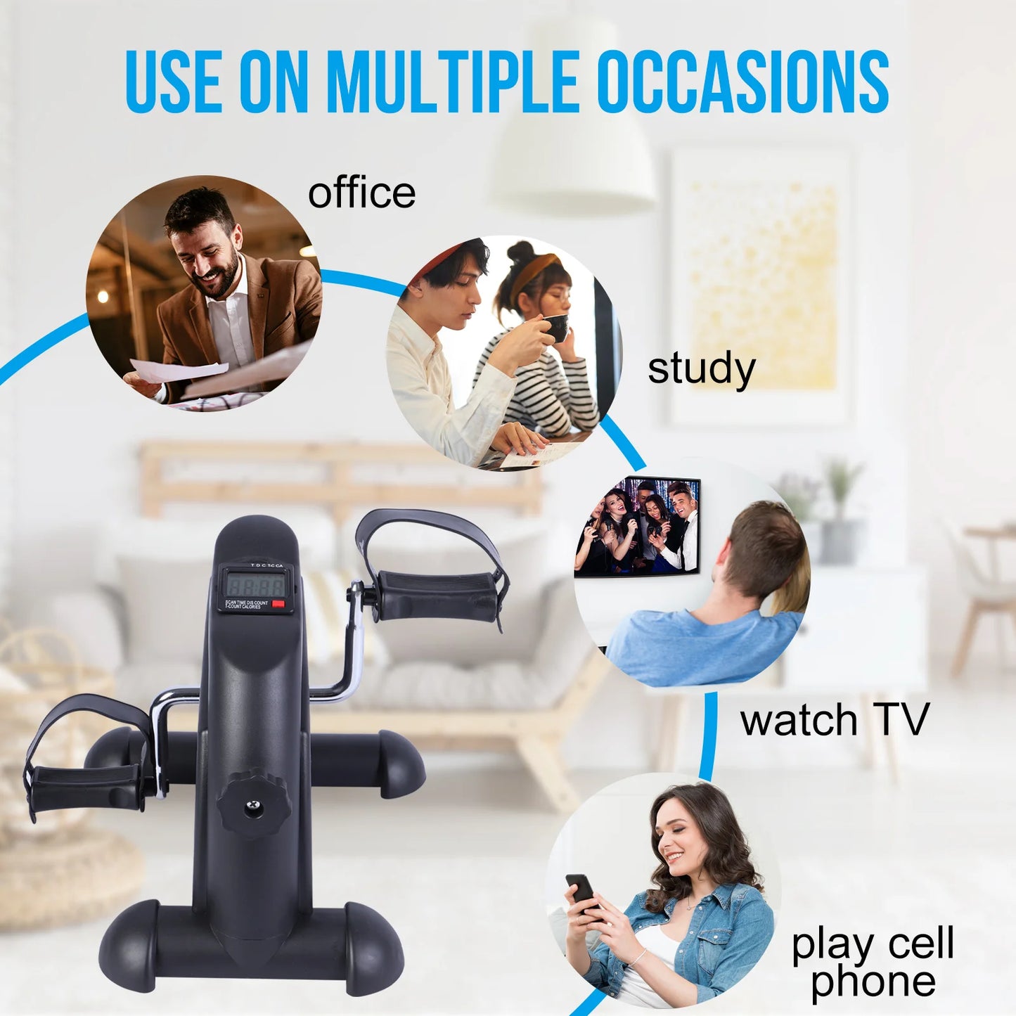 Mini Under Desk Pedal Exerciser Bike with LCD Display – Portable Arm & Leg Fitness Machine