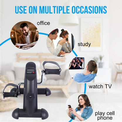 Mini Under Desk Pedal Exerciser Bike with LCD Display – Portable Arm & Leg Fitness Machine
