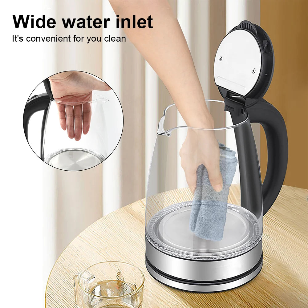 1.8L Glass Electric Kettle with Auto Shut-Off – Fast Boil Tea & Water Heater with Dry Boil Protection
