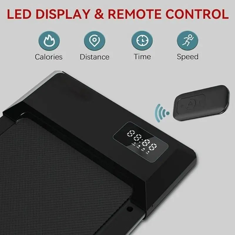 2-in-1 Portable Walking Pad Treadmill with Remote Control & LED Display