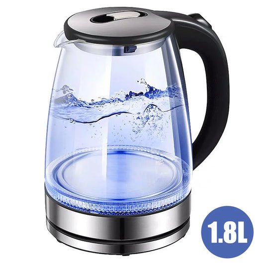 1.8L Glass Electric Kettle with Auto Shut-Off – Fast Boil Tea & Water Heater with Dry Boil Protection