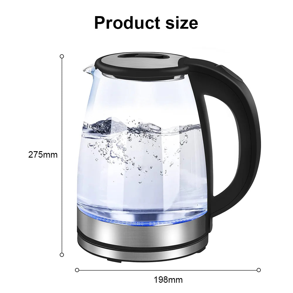 1.8L Glass Electric Kettle with Auto Shut-Off – Fast Boil Tea & Water Heater with Dry Boil Protection