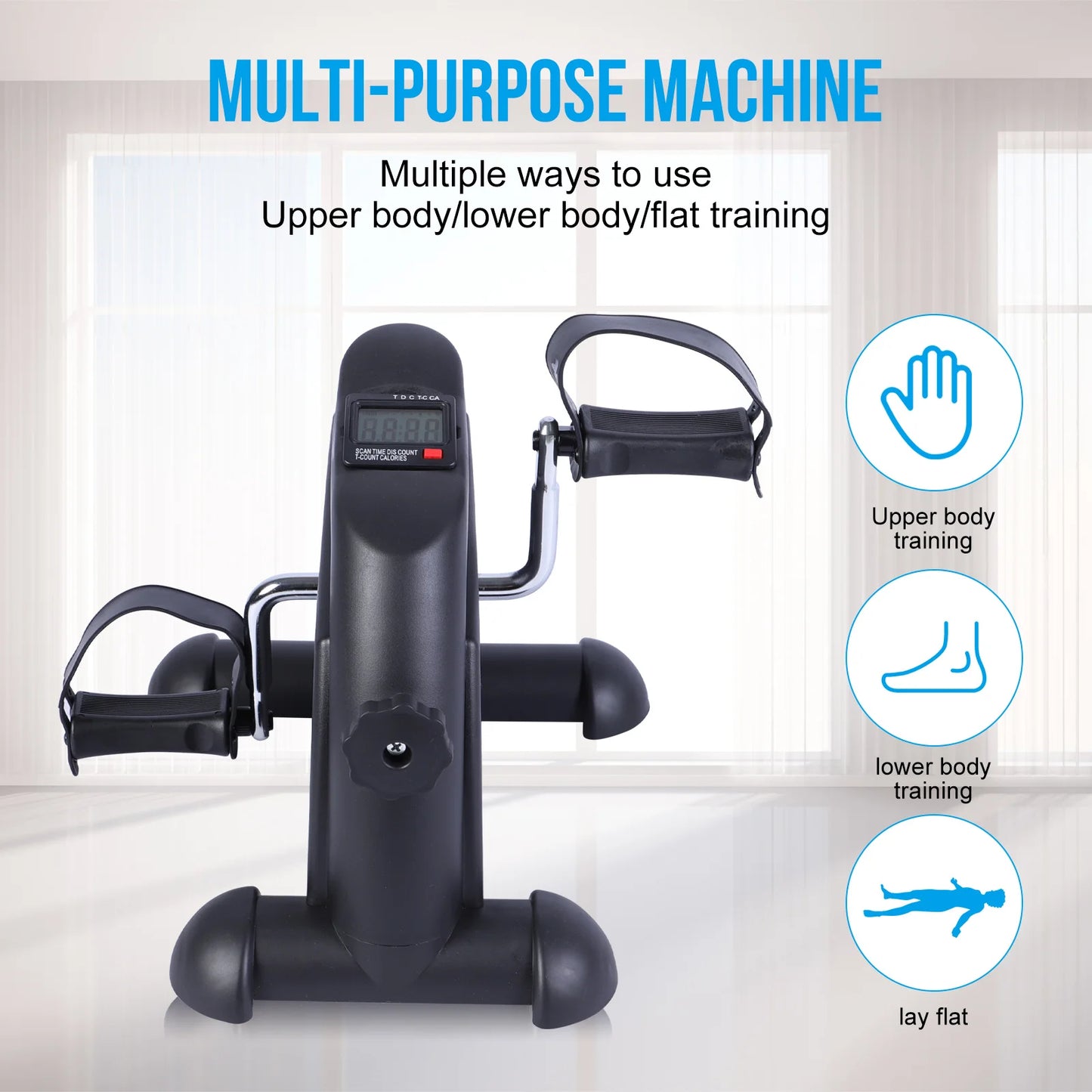Mini Under Desk Pedal Exerciser Bike with LCD Display – Portable Arm & Leg Fitness Machine