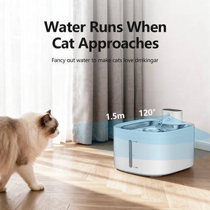 Wireless Cat Water Fountain 3.5L – Stainless Steel Automatic Pet Water Dispenser