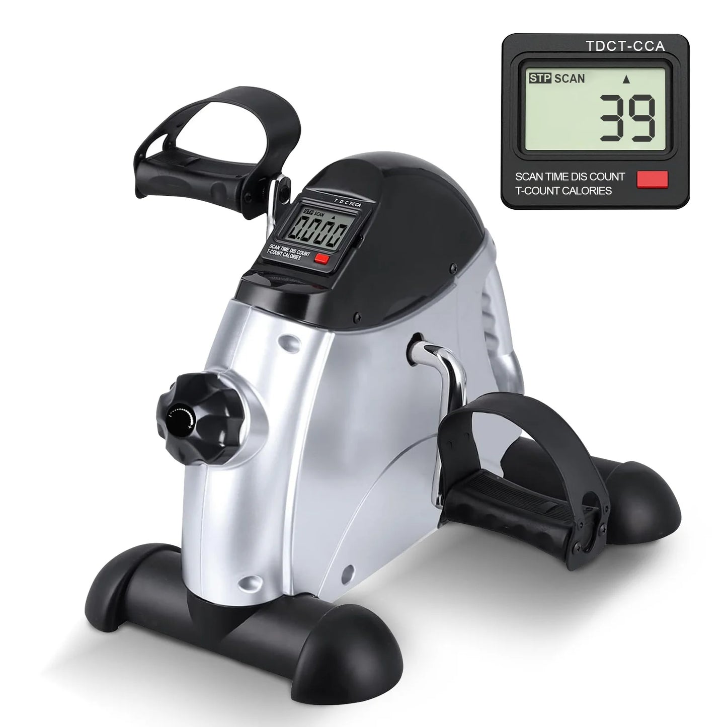 Mini Under Desk Pedal Exerciser Bike with LCD Display – Portable Arm & Leg Fitness Machine