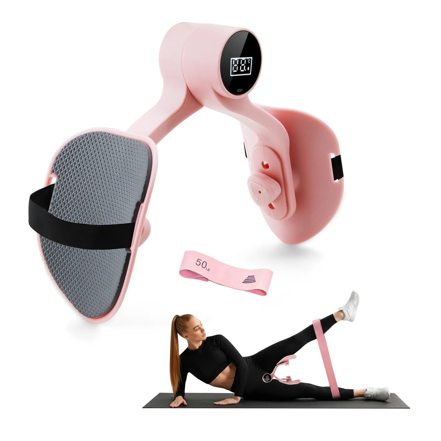 360° Rotatable Kegel & Thigh Trainer with LCD Counter – Pelvic Floor Exercise Equipment for Home Fitness