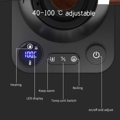Electric Gooseneck Kettle 900ML with Temperature Control – Smart Pour Over Coffee & Tea Kettle