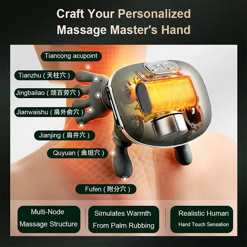 Wireless Neck & Shoulder Massager with Heat – Deep Kneading Shiatsu Massage Pillow for Body Pain Relief