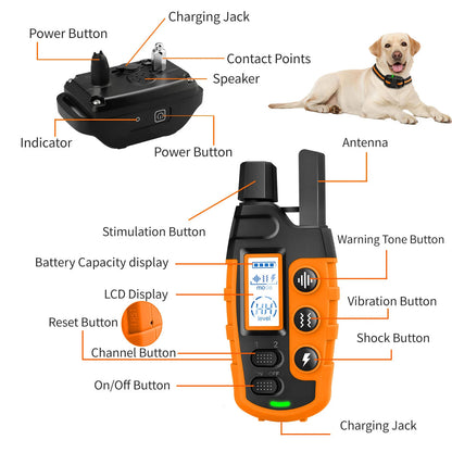 3300Ft Electric Dog Training Collar – Remote Control Waterproof E-Collar with Shock & Vibration for Dogs