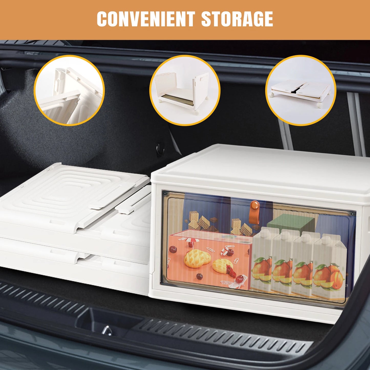 3/4/5 Tier Foldable Storage Organizer with Wheels & Lids – Stackable Plastic Storage Boxes for Home