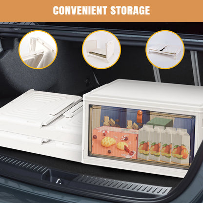 3/4/5 Tier Foldable Storage Organizer with Wheels & Lids – Stackable Plastic Storage Boxes for Home
