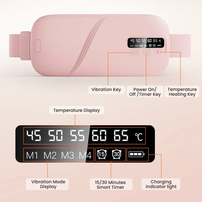 Electric Heating Waist Massage Belt – Smart Menstrual Heating Pad with Vibration Therapy for Period Cramp Relief