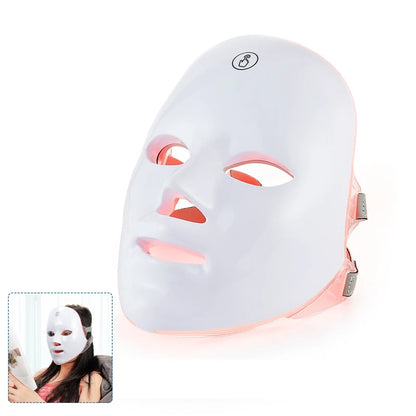 7-Color LED Photon Facial Mask | Wireless Light Therapy Mask for Anti-Aging, Acne Reduction, Skin Tightening & Brightening