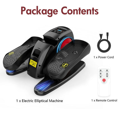 Under Desk Elliptical Machine with Remote Control – Mini Electric Leg Exerciser, Compact Seated Pedal Trainer for Home Office & Seniors