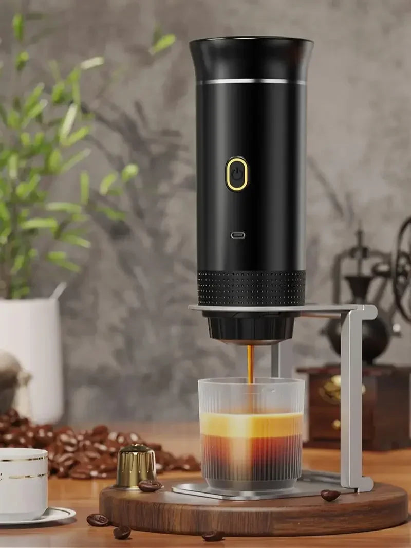 Portable Wireless Espresso Coffee Maker – 3-in-1 Travel Coffee Machine for Capsules & Ground Coffee