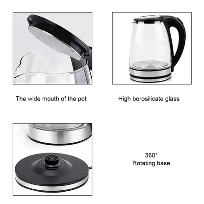 1.8L Glass Electric Kettle with Auto Shut-Off – Fast Boil Tea & Water Heater with Dry Boil Protection