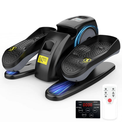 Under Desk Elliptical Machine with Remote Control – Mini Electric Leg Exerciser, Compact Seated Pedal Trainer for Home Office & Seniors