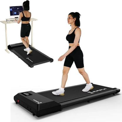 2-in-1 Portable Walking Pad Treadmill with Remote Control & LED Display