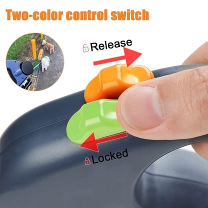 3m Retractable Dog Leash  Reflective Dual Pet Leash Lead 360 Swivel