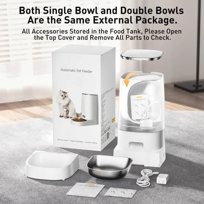 Smart WiFi Automatic Cat Feeder 4L – App Controlled Pet Food Dispenser for Cats & Dogs