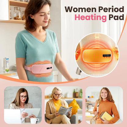 Electric Heating Waist Massage Belt – Smart Menstrual Heating Pad with Vibration Therapy for Period Cramp Relief