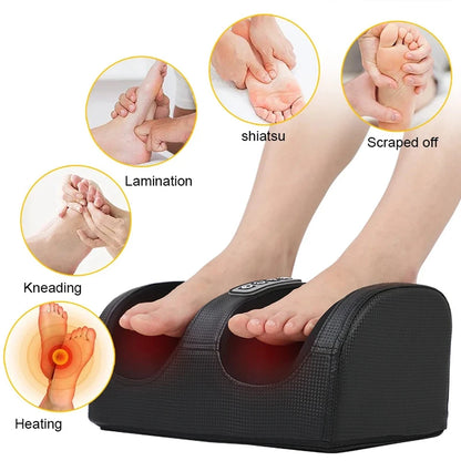 Electric Foot Massager with Heat & Shiatsu Kneading | Deep Tissue Roller for Pain Relief, Calf Massage & Muscle Relaxation