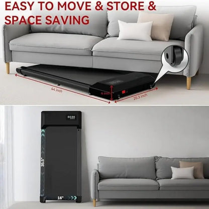 2-in-1 Portable Walking Pad Treadmill with Remote Control & LED Display