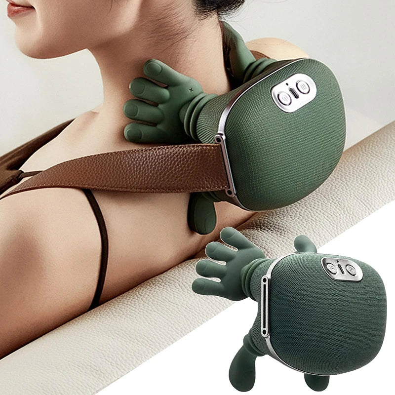 Wireless Neck & Shoulder Massager with Heat – Deep Kneading Shiatsu Massage Pillow for Body Pain Relief