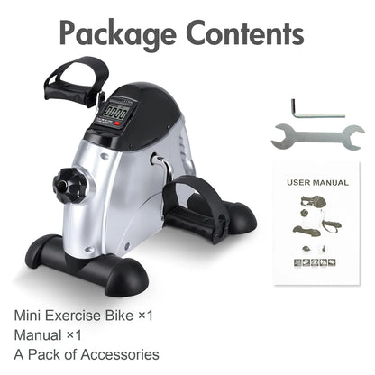 Mini Under Desk Pedal Exerciser Bike with LCD Display – Portable Arm & Leg Fitness Machine