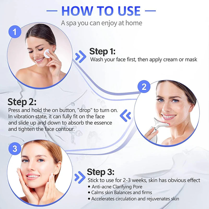 7-Color EMS Neck & Face Lifting Massager – LED Photon Therapy Skin Tightening & Anti-Wrinkle Device