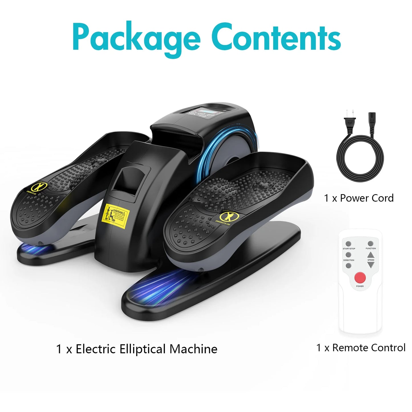 Under Desk Elliptical Machine with Remote Control – Mini Electric Leg Exerciser, Compact Seated Pedal Trainer for Home Office & Seniors