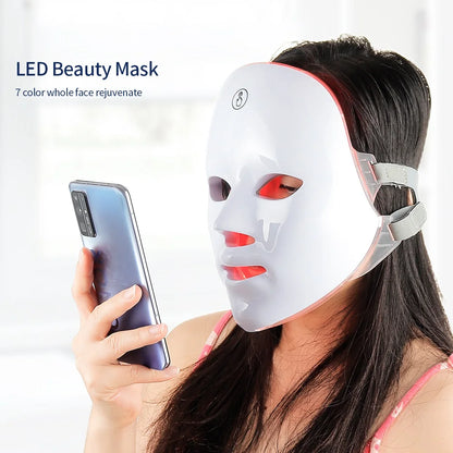 7-Color LED Photon Facial Mask | Wireless Light Therapy Mask for Anti-Aging, Acne Reduction, Skin Tightening & Brightening
