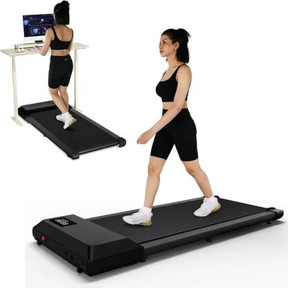 2-in-1 Portable Walking Pad Treadmill with Remote Control & LED Display