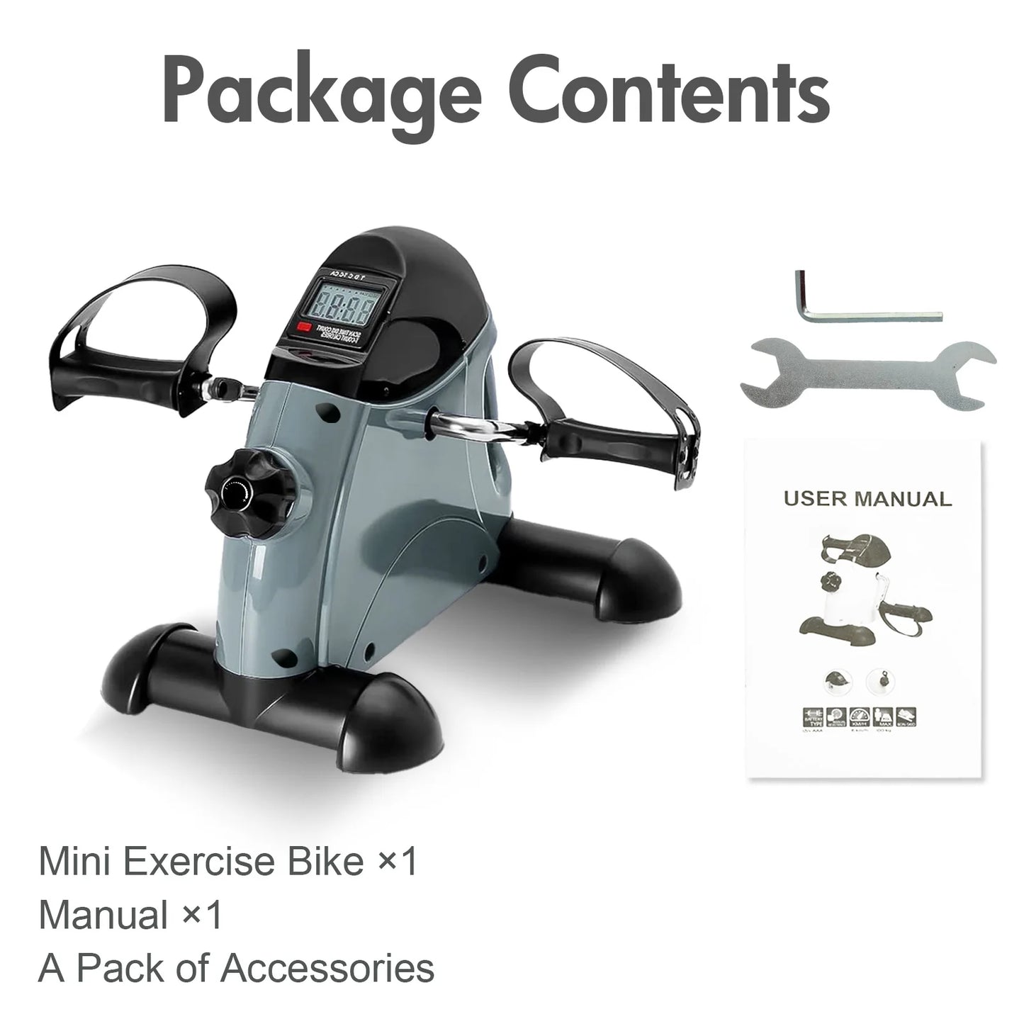 Mini Under Desk Pedal Exerciser Bike with LCD Display – Portable Arm & Leg Fitness Machine