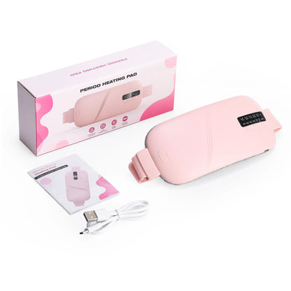 Electric Heating Waist Massage Belt – Smart Menstrual Heating Pad with Vibration Therapy for Period Cramp Relief