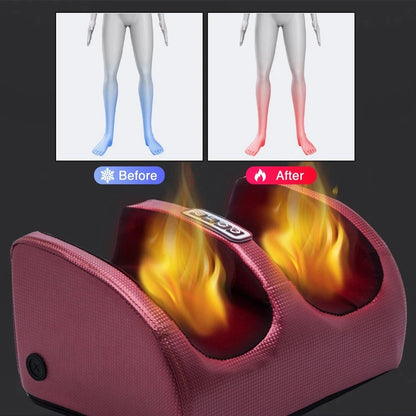 Electric Foot Massager with Heat & Shiatsu Kneading | Deep Tissue Roller for Pain Relief, Calf Massage & Muscle Relaxation