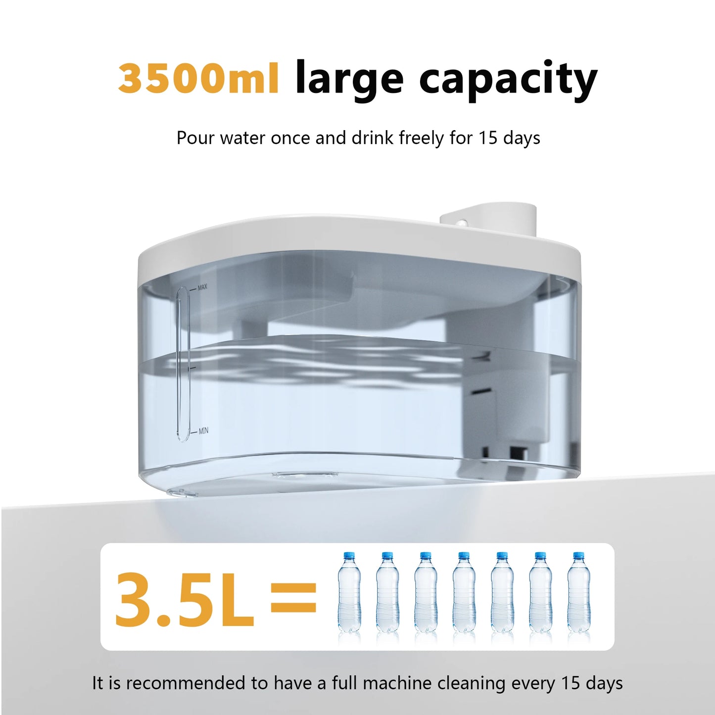 Wireless Cat Water Fountain 3.5L – Stainless Steel Automatic Pet Water Dispenser