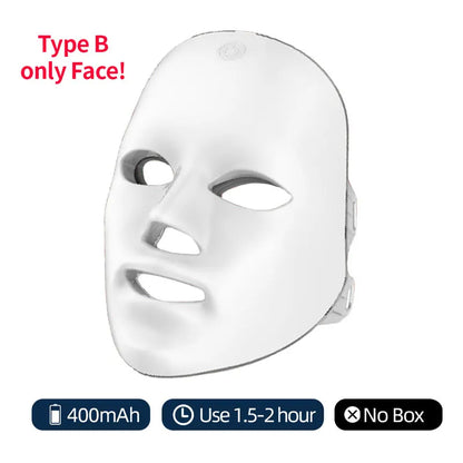 7-Color LED Photon Facial Mask | Wireless Light Therapy Mask for Anti-Aging, Acne Reduction, Skin Tightening & Brightening
