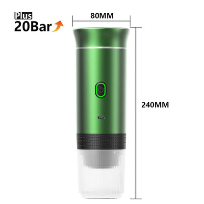 Portable Wireless Espresso Coffee Maker – 3-in-1 Travel Coffee Machine for Capsules & Ground Coffee