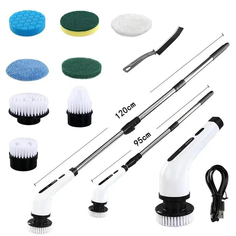 9-in-1 Electric Spin Scrubber – Cordless Handheld Power Cleaning Brush with Adjustable Handle