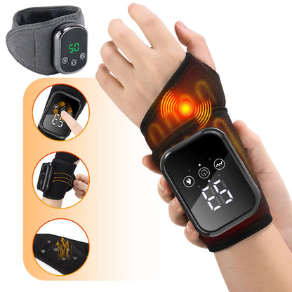 Electric Heating Wrist Massager Brace – Rechargeable Wrist Support Wrap for Carpal Tunnel & Tendon Relief