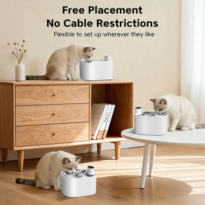 Wireless Cat Water Fountain 3.5L – Stainless Steel Automatic Pet Water Dispenser
